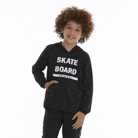 Camiseta Infantil Skate Board C/Capuz Pega Mania