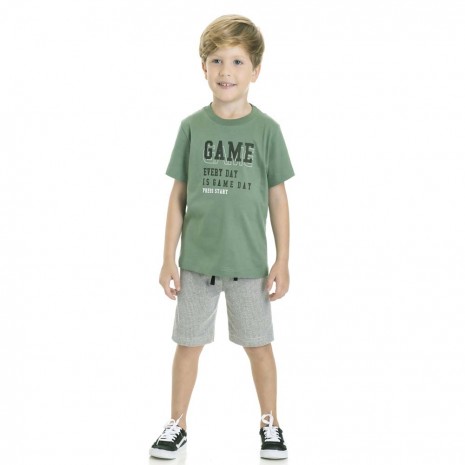 Conjunto Infantil Menino Camiseta Bermuda Game TMX