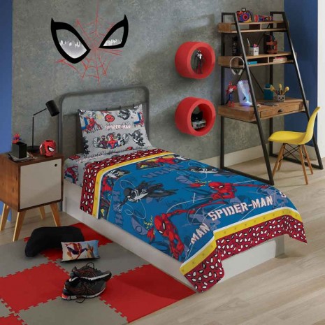 Jogo De Cama Microfibra Solteiro Spider-Man Lepper