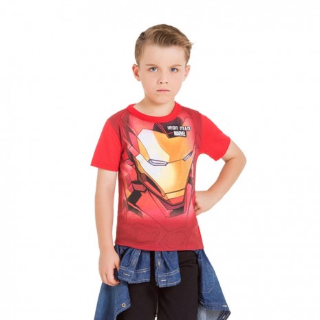 Camiseta Infantil Menino Homem de Ferro Brandili