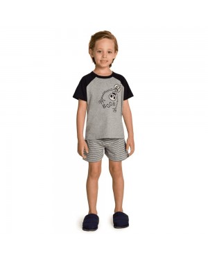 Pijama Curto Infantil Booth Família Skeleton Brilha No Escuro