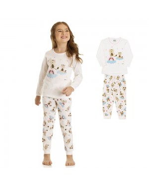 Pijama Infantil Brilha No Escuro Gatinha Na Nuvem Dadomile