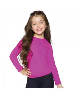Camiseta Infantil Com Proteção UV50+ Pink Fluor Selene