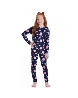 Pijama Infantil Menina Modal Coala Marinho Dadomile