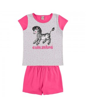 Pijama Infantil Menina Brilha No Escuro Cute Zebra BG