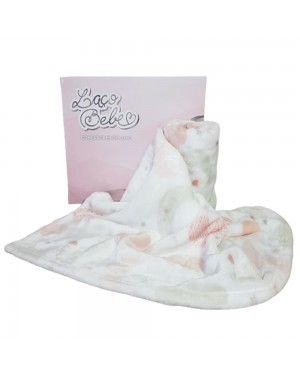 Cobertor Bebê Luxo Lua Rosa Laço Bebê