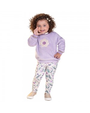Conjunto Infantil Blusão Pelo Fleece Legging Cotton Colorittá