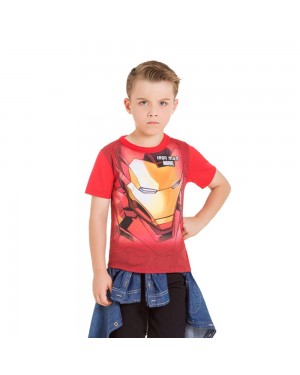Camiseta Infantil Menino Homem de Ferro Brandili