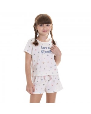 Pijama Infantil Menina Coração Love Sleep TMX