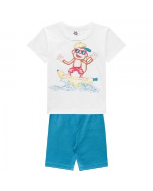 Pijama Infantil Menino Camiseta E Bermuda Cheirinho De Infância