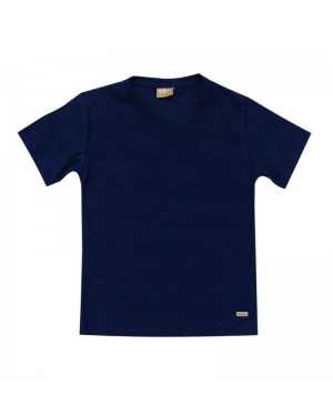 camiseta infantil menino flamê azul milon