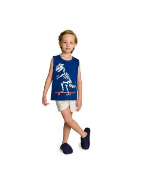 Pijama Curto Infantil Booth Família Skeleton Brilha No Escuro