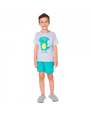 Pijama Infantil Menino Camiseta E Bermuda Brandili