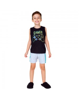 Pijama Infantil Menino Camiseta E Bermuda Cheirinho De Infância