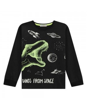 Camiseta Infantil Menino Dino From Space Luc.Boo