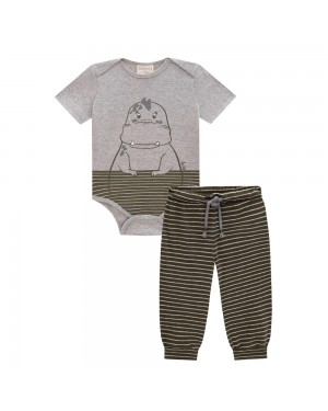 Pijama Bebê Body Calça Em Confort Baby Dino Luc.Boo