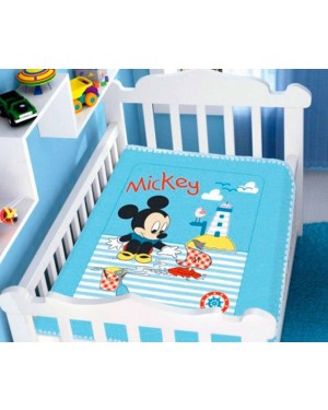 Cobertor Menino Jolitex Disney Baby Mickey Barquinho Azul