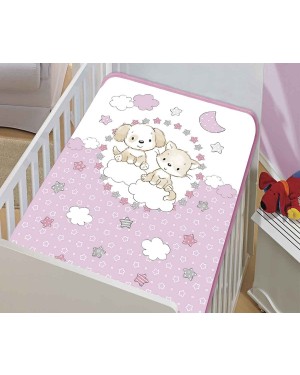 Cobertor Bebê Le Petit Ursinho Na Nuvem Rosa/CD Colibri